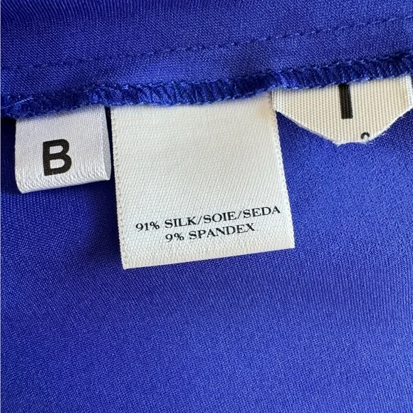 Bright Silk Blue Collared Blouse - Picture 6 of 7